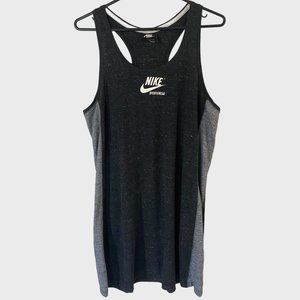 Nike Sportswear Tank Top Dress Womens Large Black & Grey Sleeveless Athletic Gym